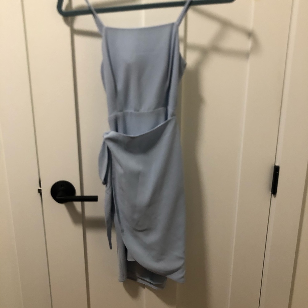 Revolve Light Blue Wrap Mini Dress